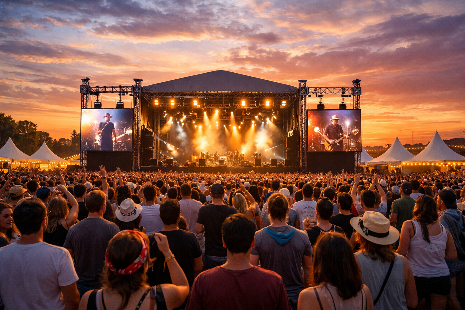 Acik hava etkinliginde sahne gorunumu